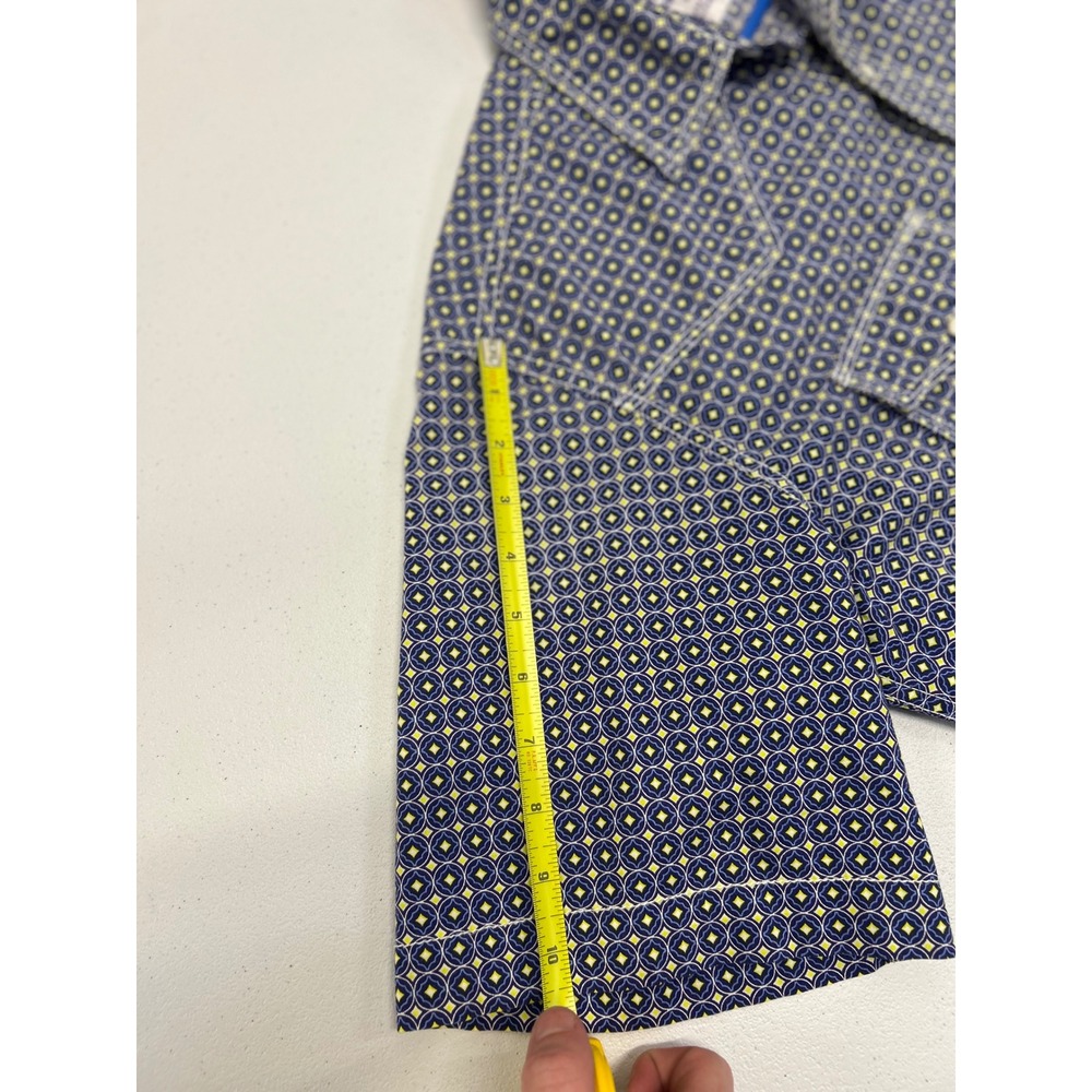 Wrangler Shirt Men M Blue 20X Competition Western Pearl Snap Geometric Comfort - Picture 7 of 9